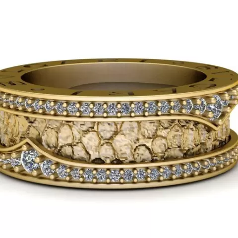 PRECIOUS GOLD AND DIAMOND RING 3D PRINTABLE MODEL