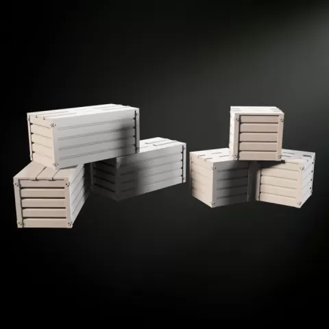 Sci-Fi Desert - City of Starhaven - Metal Crates Set by WargamesCo