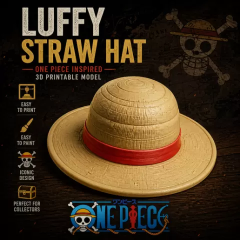 Luffy Straw Hat – One Piece Inspired – 3D Printable
