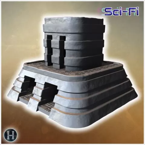 Layered stone tower with spiral structure, fortified base, and detailed steps (3) - Medieval Gothic Feudal Old Archaic Saga 28mm 15mm RPG