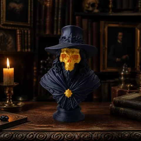 Golden Skull Gentleman Bust