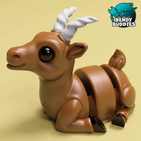 Horns Cute Goat / Farm Animal Articulated / Print-in-Place Herd Creature / Horned Beast / Barn Cattle / Livestock Encounter / Fantasy World