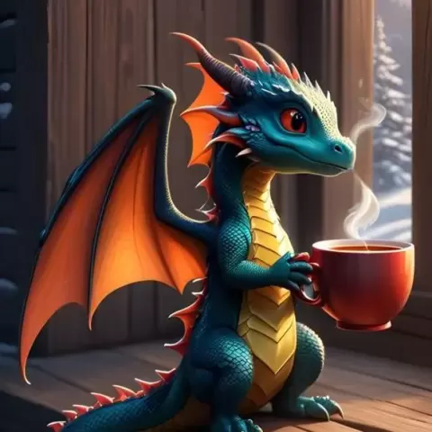 The dragon drinks coffee - Alex Kn