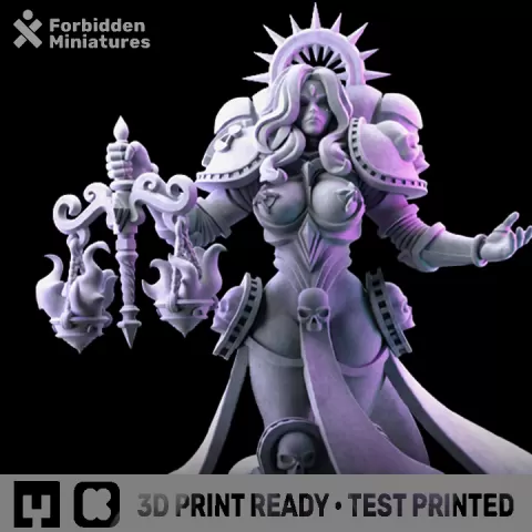 Ravena Sanctis, Arbiter of Souls (VOL.2) – Premium STL File for 3D Printing by Forbidden Miniatures