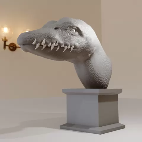 plesiosaurus dinosaur bust stl