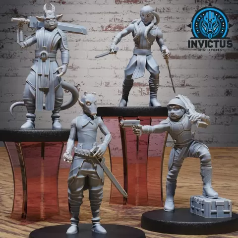 Spy Emissary Squad Set C / Alien Race Warrior / Space Spy / Star Battle Creature / Galactic Beast / Cosmic Wars Lord / Invasion Army / Sci-Fi Encounter by Epic-Miniatures