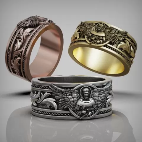 Benedictine Monk Baroque Band Ring