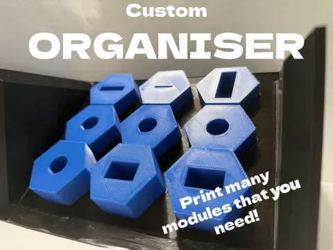 Low-poly organiser with 5 different modules
