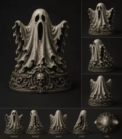 Gothic Ghost Statue STL