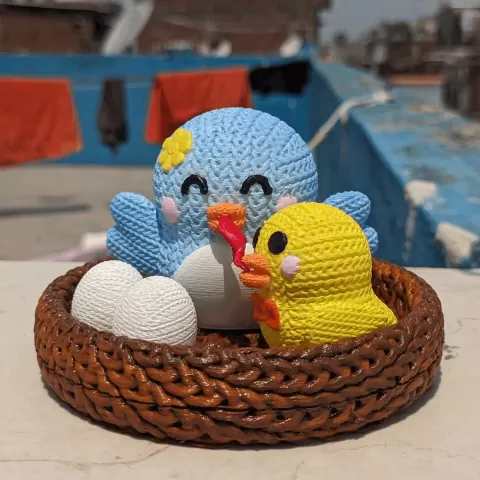 Mama bird and Baby chick (mother's Day Special) (cute) - Anukalpgenesis3d