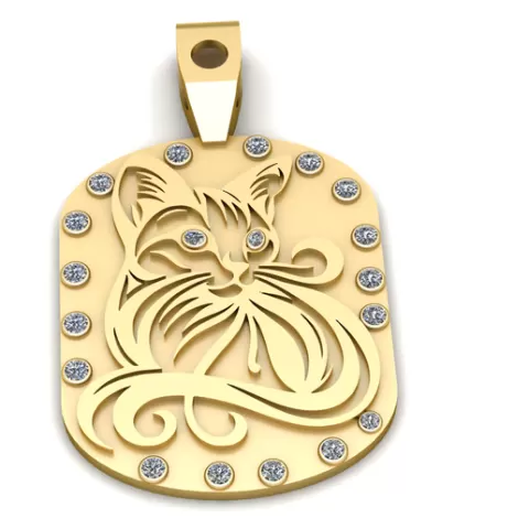 CAT DESIGN COIN PENDANT 3D PRINTABLE MODEL