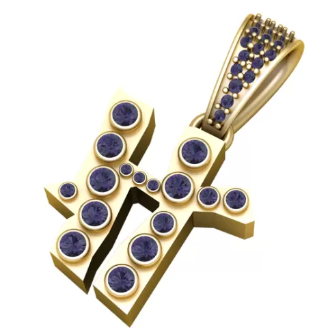 ALPHABET H PENDANT 3D PRINTABLE MODEL