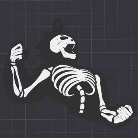 Vegeta Skeleton Keychain Multicolor