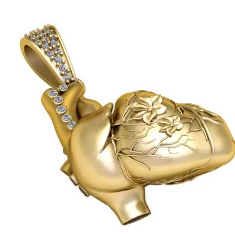 HUMAN HEART PENDANT 3D PRINTABLE MODEL