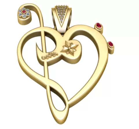 FANCY RUBY PENDANT 3D PRINTABLE MDDEL