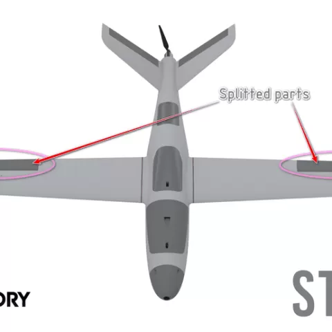 Split ailerons for Flightory Stork