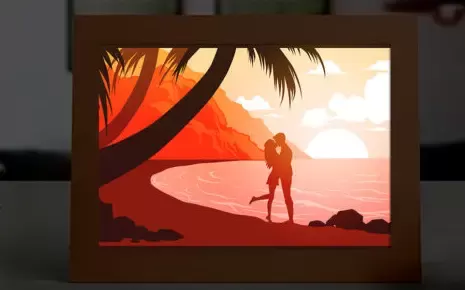 Lovers on the beach shadow box - tecnoculebras