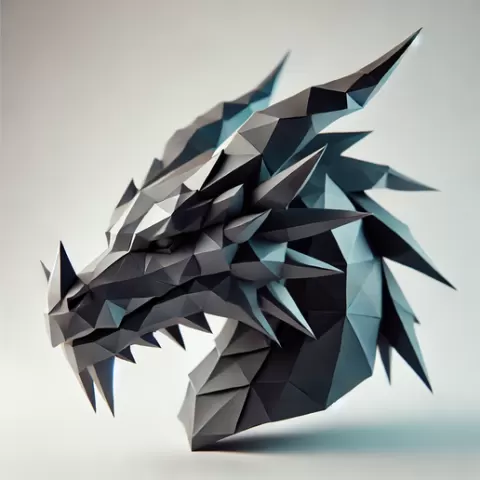 Low-poly dragon head