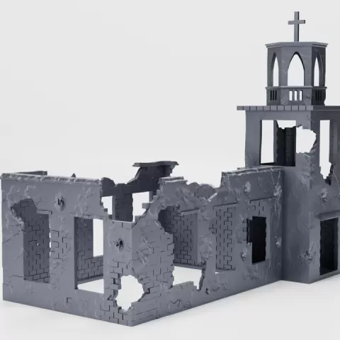 Destroyed Christian church near Shuri Castle (Japan, Okinawa, 1945) by Wargame3d
