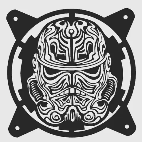 FAN COVER storm trooper ornamented starwars CUBIERTA DE VENTILADOR FAN GRILL 120MM