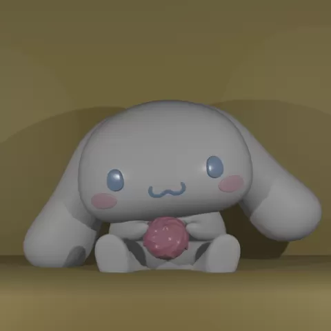 Cinnamonroll with pancake in hands