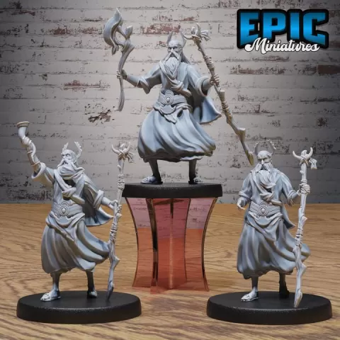 Druid Mimir Avatar Set / Norse Warrior / Nature Spirit / Wise Ritual Keeper Beast / Mythical Creature / Forest Encounter by Epic-Miniatures