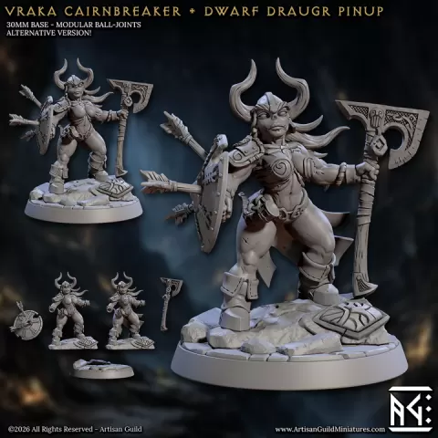 Vraka Cairnbreaker - Dwarf Draugr Pinup (The Curse of Goldvein) by Artisan Guild