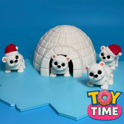 Polar Flexi Bear with Igloo by TOY TIME