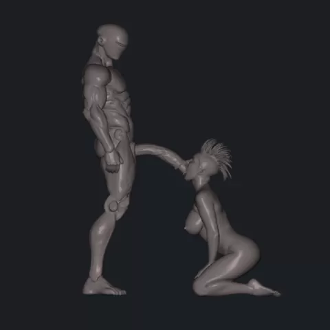 Nude Mohawk Meets Big Cyborg Lover