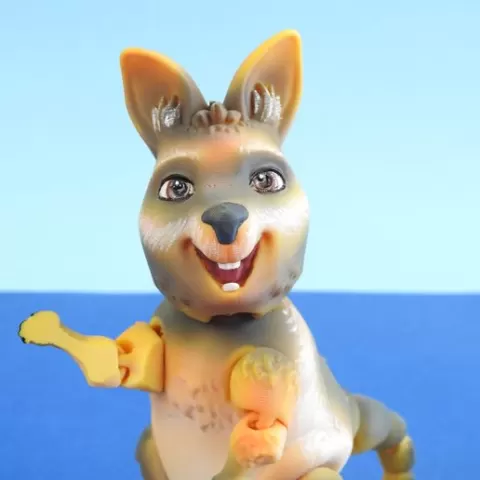 Laughing Wallaby 3D Printed Action Figure