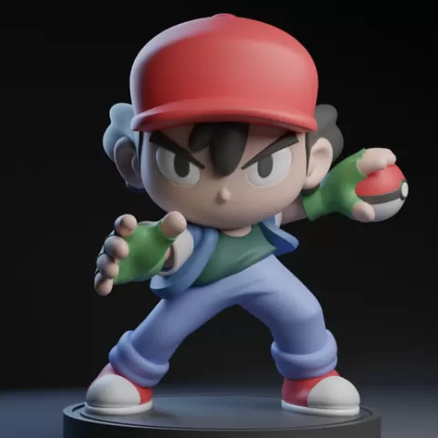 Ash Ketchum chibi STL file.