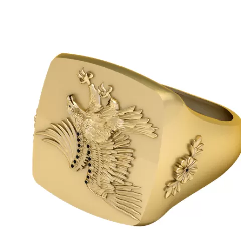 GOLDEN EAGLE DESIGN RING 3D PRINTABLE MODEL