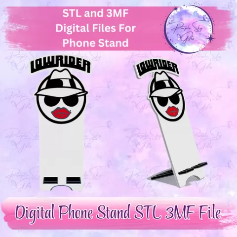 Lowrider Chola Woman with Wording Phone Stand STL and 3MF DIGITAL Files