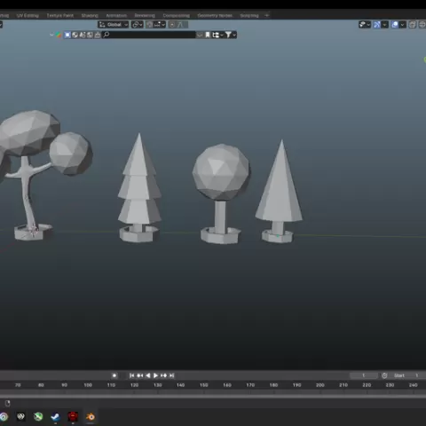 low poly trees