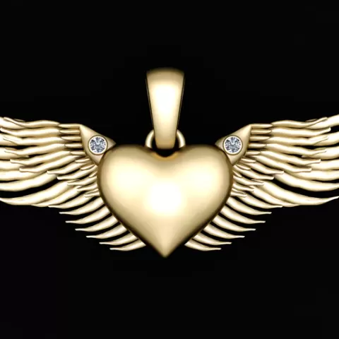 FLYING HEART DIAMOND PENDANT 3D PRINTABLE MODEL