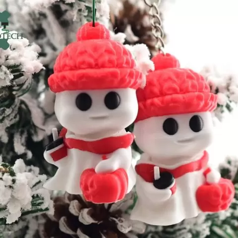 Cute Twisty Ghost Ornament - Christmas Ornaments - Christmas Decor - Christmas Gifts - Cute Ghost Christmas Ornaments and Gifts