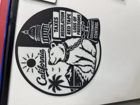 California CA Chained Citizen Bear, Political Commentary hueforge