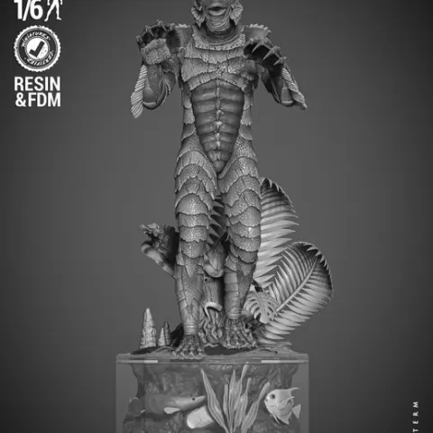 WICKED MOVIES CREATURE OF BACK LAGOON SCULPTURE: TESTED AND READY FOR 3D PRINTING