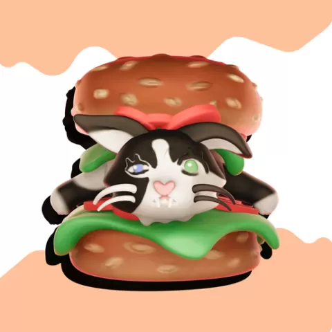 🐈‍⬛Burger cat Keychain🍔