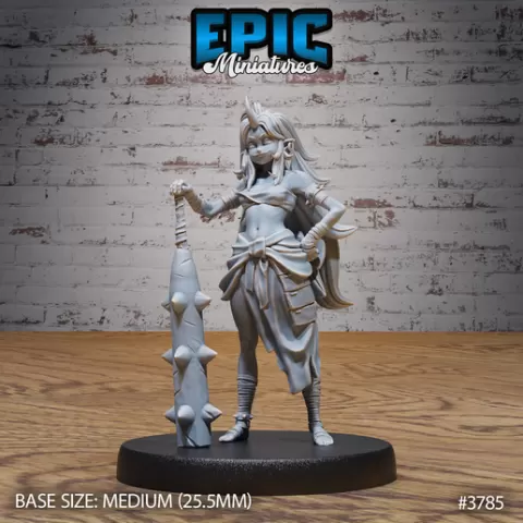 Blue Oni Girl ‧ DnD Miniature ‧ Tabletop Miniatures ‧ Gaming Monster ‧ 3D Model ‧ RPG ‧ DnDminis ‧ STL FILE
