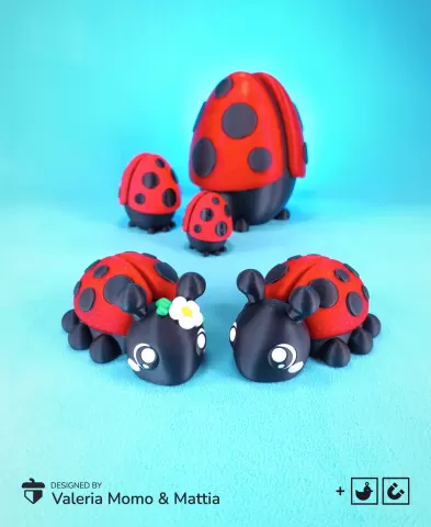 Cute Flexi Ladybug (Toy, Keychain & Magnet)