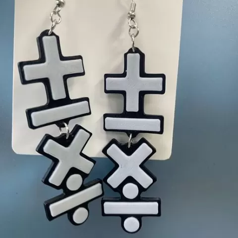 Mathematical operations earrings