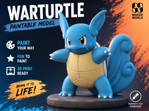 Wartortle single colour for painting