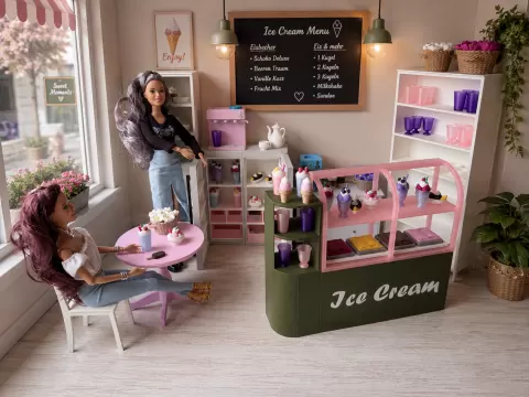 Miniautur Eisdiele für dein Puppenhaus
