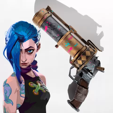 Jinx’s Zapper Gun from Arcane – Zap Zap Laser Blast High-Detail Cosplay Prop