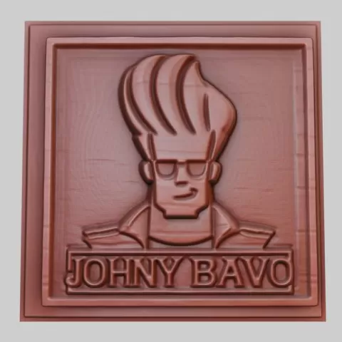 Johnny Bravo 3d printer relief medallion obj stl