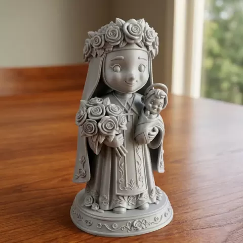Saint Rose Holding Roses