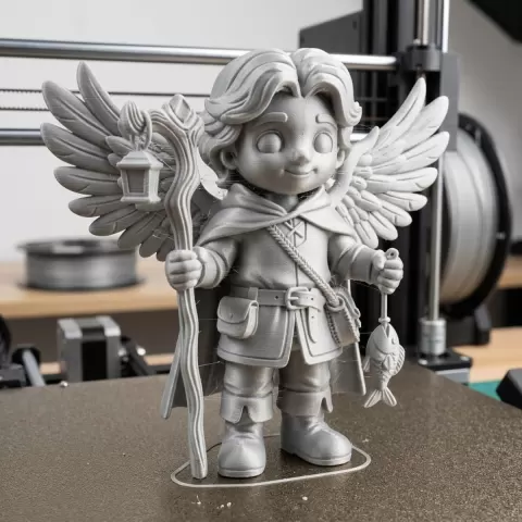 Archangel Raphael Holding Staff