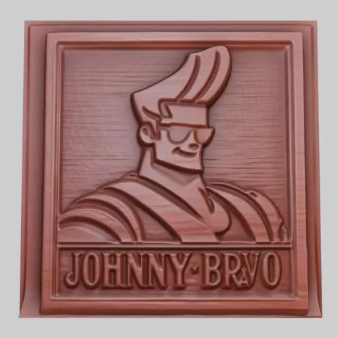 johnny bravo 3d printer relief medallion obj stl