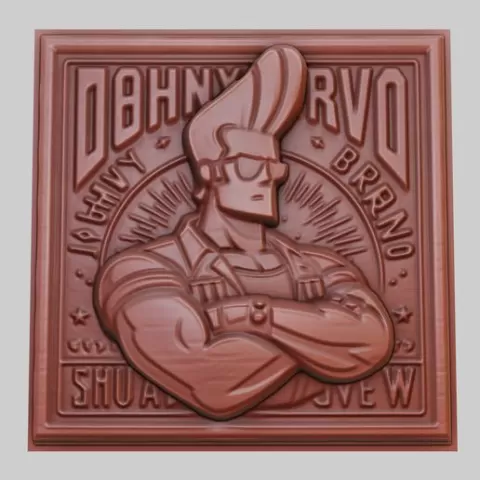 johnny bravo 3d printer relief medallion obj stl
